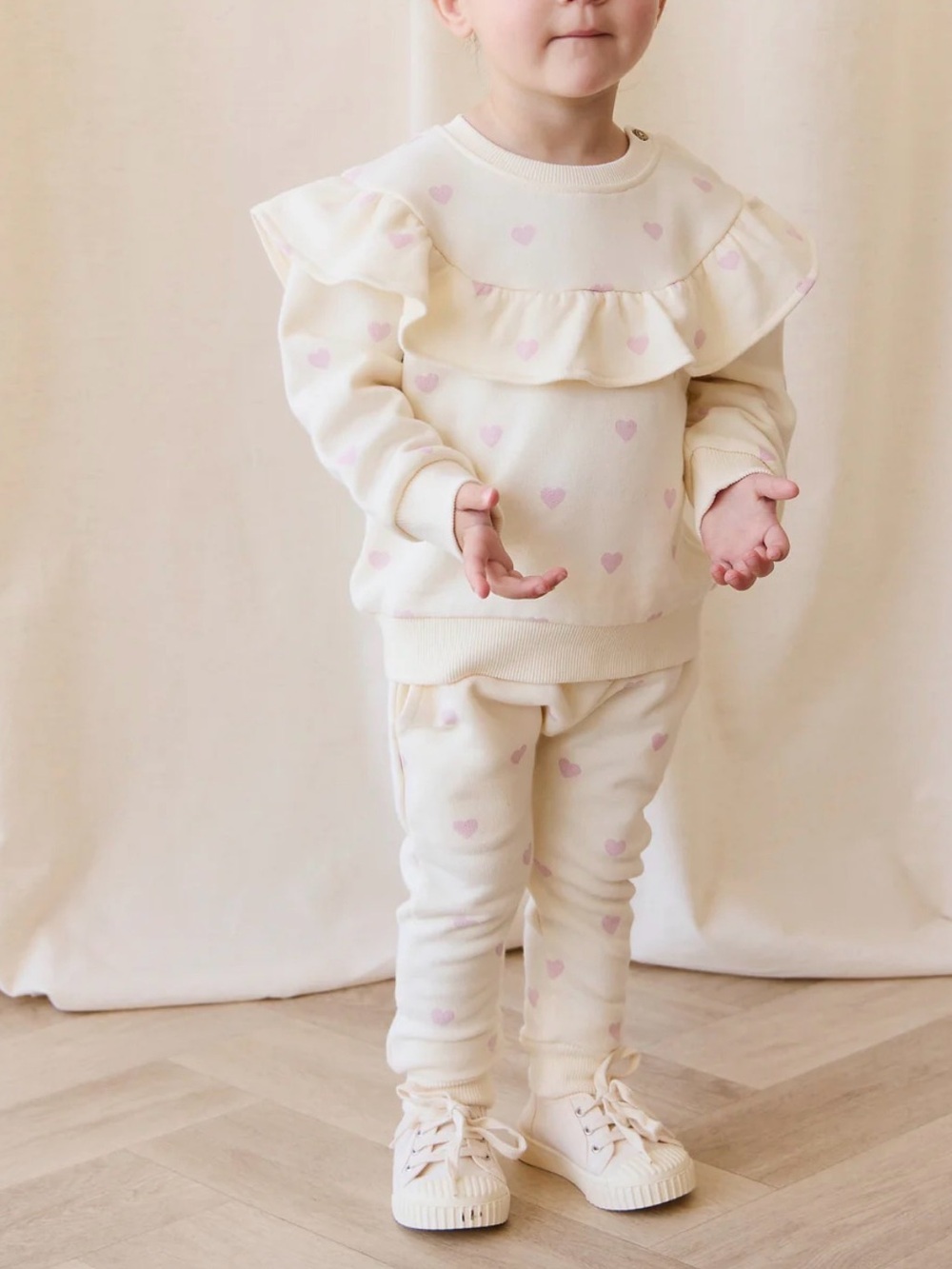 Jamie Kay Cream Floral Kids  Set - Cozy Long Sleeve Top & Pants